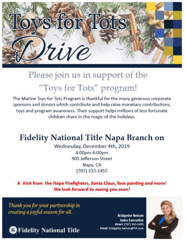 Toys for Tots Drive at Fidelity National Title